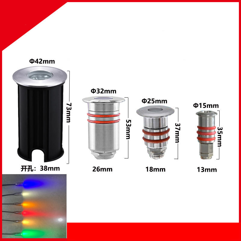 Recessed Mini LED Underground Light IP68 Small Underwater Light, 60° Beam Angle Recessed Mini LED Underground Light IP68 Small Underwater Light, 60° Beam Angle